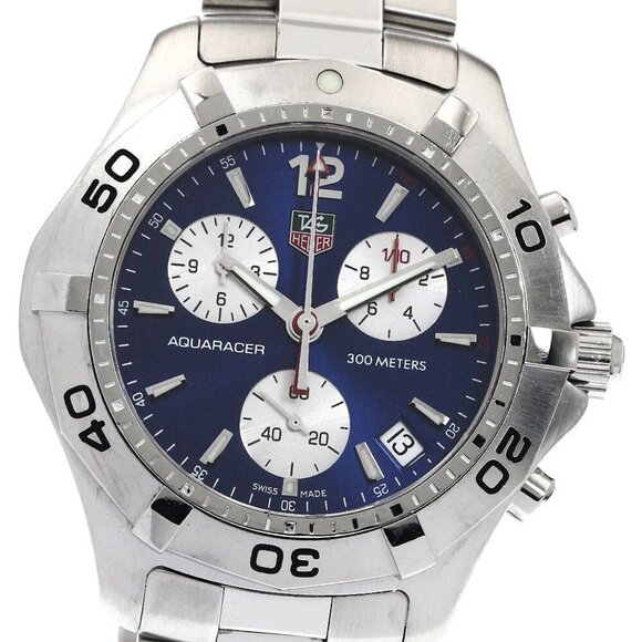 TAG HEUER Aqua racer Chronograph blue Dial Quartz Men's Watch - Picture 1 of 7